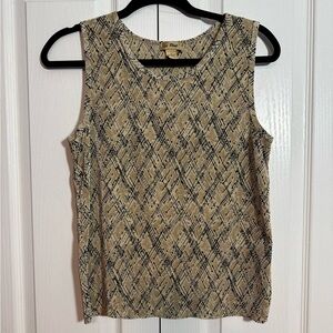 Vintage slinky work tank blouse size large Le Pleat